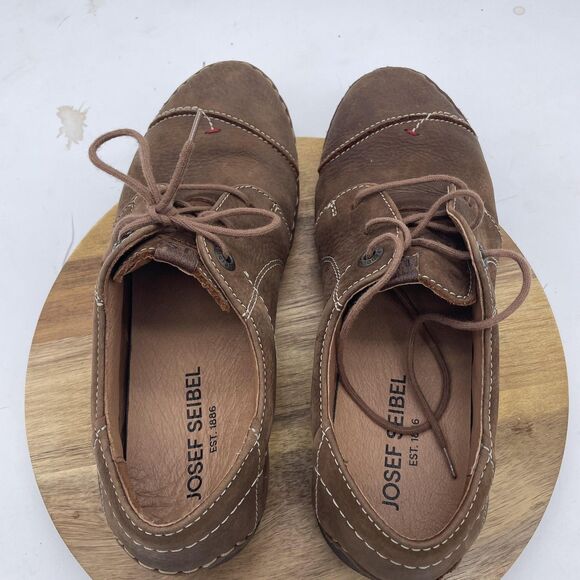 Josef Seibel Fergey Oxfords Womens 6 Brown Leather Lace Up Comfort Walking Shoes - Picture 5 of 11